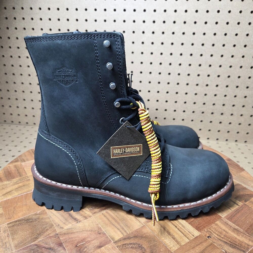 Harley-Davidson Motorcycle Men's Bentler Riding Boots Blk 7.5-Inch Sz 8.5 D96268
